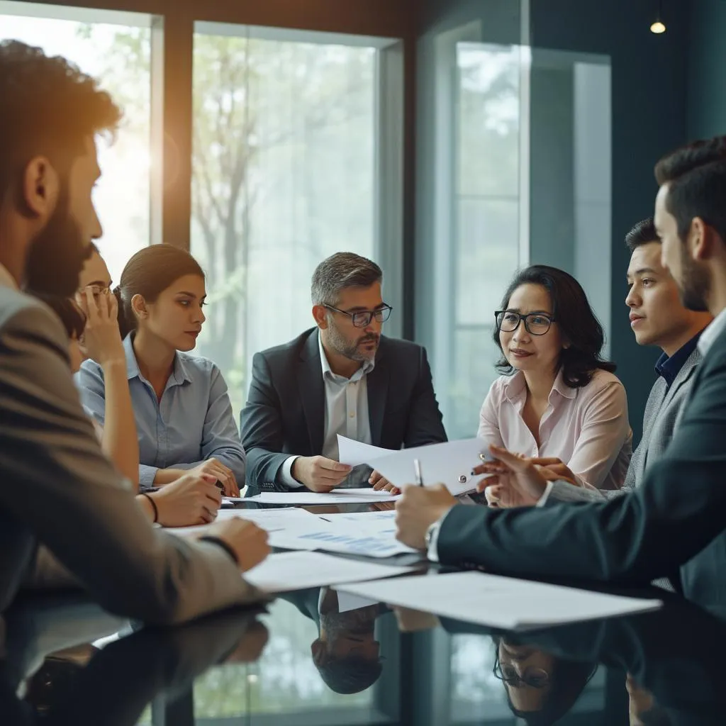 Reunión de estrategia del equipo directivo